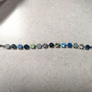 Swarovski multicolor bracelet silver color 7"